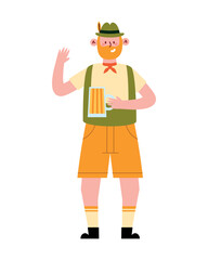 Poster - germany man with lederhosen and beer glass