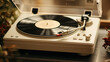 © DELstudio - Generative AI, nostalgic retro vinyl recorder, vintage turntable player, muted colors, aesthetic