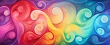 Fototapeta  - Colorful abstract chalkboard background with vibrant rainbow swirls