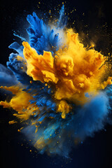 Wall Mural - blue and gold powder explosion