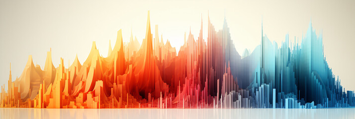 Wall Mural - Colorful amplitude graphic on white background