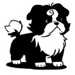Shih tzu dog. Logo design for use in graphics. T-shirt print, tattoo design. Minimalist illustration for printing on wall decorations. Generated by Ai