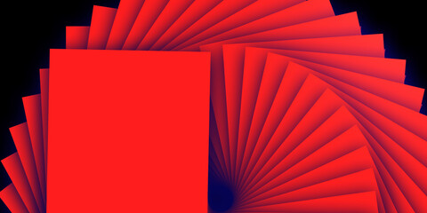 Chinese New Year 2024 .décor pattern fan on red background. Red paper fans .Lunar New Year banner template. Color of the year 2024 viva magenta. color pantone Lunar New Year , Chinese banner