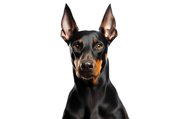 Poster - doberman pinscher portrait alert isolated