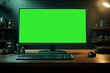 canvas print picture - Green screen monitor.