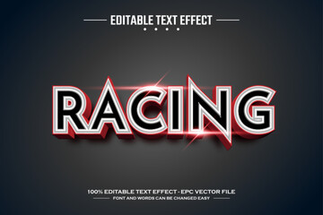 Racing 3D editable text effect template