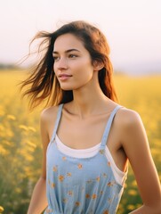 Sticker - a woman in a field of flowers