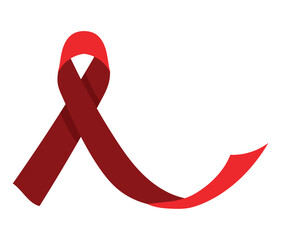 Poster - aids day crimson ribbon illustration