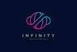 Initial O Infinity Logo Design. letter O with infinity combination. usable for technology and company logos. vector illustration