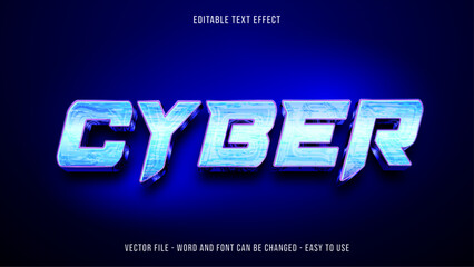 Wall Mural - Editable cyber style text effect, futuristic text theme