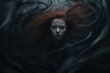 Fantasy Artwork of a Girl With Red Hair Surrounded by Swirling Black Tendrils