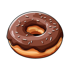 Wall Mural - delicious sweet chocolate donut isolated on transparent background