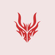 noble red dragon head facing forward logo