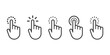 Pointer cursor сomputer mouse icon. Clicking cursor, pointing hand clicks icons. Vector illustration.