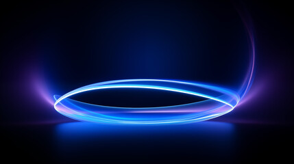 Light blue Twirl. Curve light effect of blue line. Luminous blue circle. Light blue pedistal, podium, platform, table