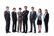 © riya - Diverse Asian Business Group Standing in Line with Confidence and Professionalism for Corporate Success Generative AI