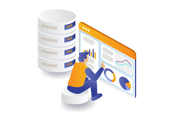 Wall Mural - illustration concept of analyzing technology data