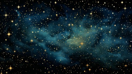 Wall Mural - night sky with stars and clouds. vector illustration of beautiful midnight starry skies. pretty dark