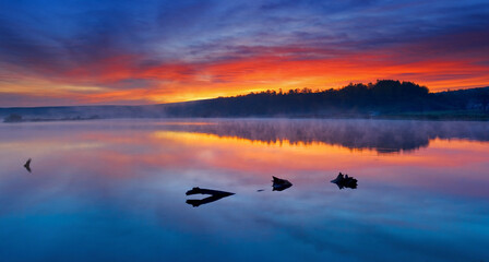 Wall Mural - morning in lake