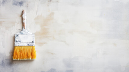 Wall Mural - Paint brush on white wall