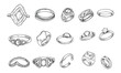 ring jewelry handdrawn illustration engraving