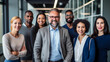 © Dirk - copy space, stockphoto, multicultural business team in a modern office. Beautiful multicultural people standing as a team. Teamwork, team player. Different etnic background.