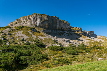 Wall Mural - Autumn mountain tour on the Hoher Ifen in the Kleinwalsertal Allgau Alps