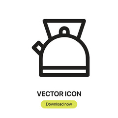 Aufkleber - Kettle icon vector. Linear-style sign for mobile concept and web design. Kettle symbol illustration. Pixel vector graphics - Vector.	