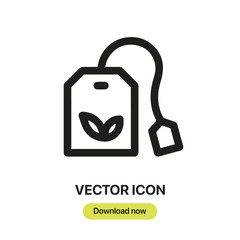 Aufkleber - Tea bag icon vector. Linear-style sign for mobile concept and web design. Tea bag symbol illustration. Pixel vector graphics - Vector.	