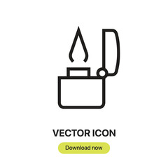 Poster - Lighter icon vector. Linear-style sign for mobile concept and web design. Lighter symbol illustration. Pixel vector graphics - Vector.	