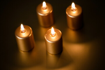 Canvas Print - advent - Four golden Candles burning