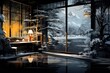 © Sidewaypics - Snowy Reflections in Windows - Generative AI