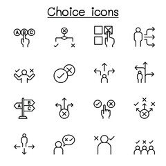 Wall Mural - Choice icon set in thin line style