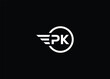 Creative Letters PK Logo Design Vector Template