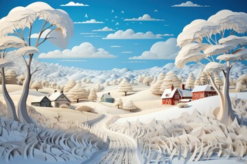 Poster - Snowy Countryside Drives - Generative AI