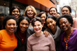Diverse women of varied ages joyously commemorate International Women's Day 