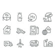 set of Hydrogen linear icons