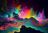 Fototapeta Most - most beautiful vivid liquid in collorful 3d, a beautiful abstract background in many colors.