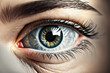 Männliches Auge  grün blau braun close up