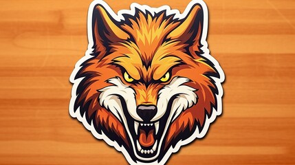 Wall Mural - angry wolf head mascot