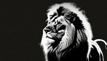 Jungle Lion Studio Silhouette Photo Black White Vintage Backlit Portrait Motion Contour Tattoo
