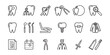 Collection of dental related icons, various dental tools, vector icon templates editable and resizable EPS 10