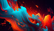 beautiful refelective amazing colors splashing waves in 3d in vivid style explosively abstract background .Ultra HD High Quality