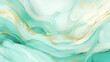 Aquatic hues with gold streaks evoke the calmness of ocean waves, blended artfully in an abstract marbling