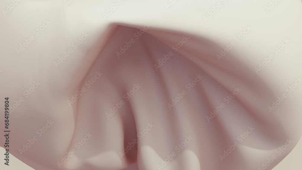 Neutral backgrounds abstract soft tones beige brown background curve fold crushed sphere indentation 3d illustration render digital rendering