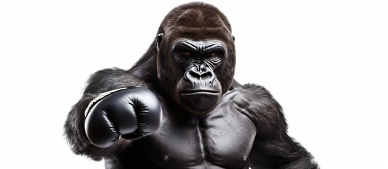 boxing mascot gorilla vector art illustration design