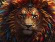 Colorful lion Created With Generative Ai