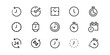 © Emiliya - Simple set time icon thin outline editable stroke time check, speedometer speed calendar clock, alarm, timer, date vector sign on white background for graphic, web design Sandglass 24 hour Hourglass