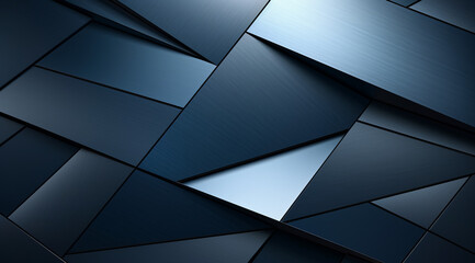 Dark blue geometric panels overlaid in a sleek abstract design.