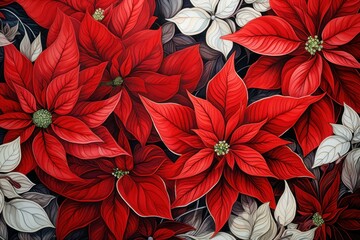 Poster - Poinsettias - Generative AI